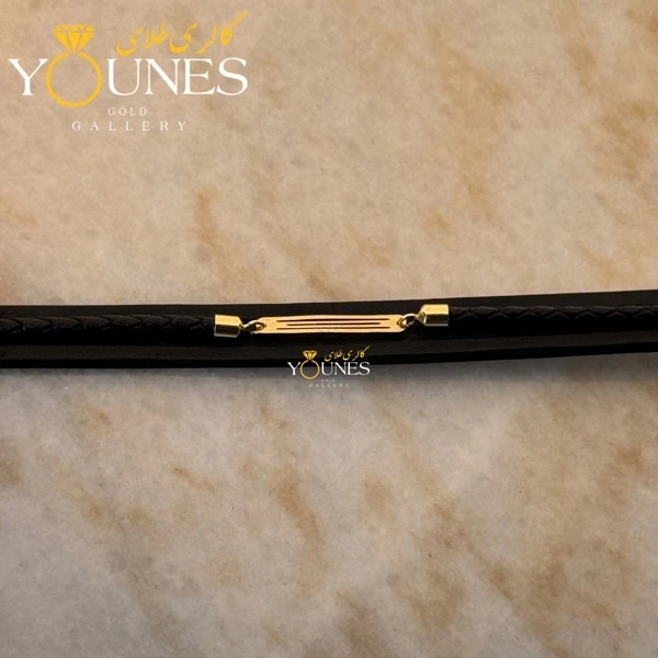 دستبند طلا چرم مردانه L140